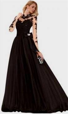ball gowns with sleeves black