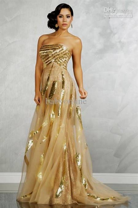 beautiful gold prom dresses