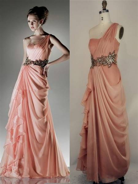 beautiful peach prom dresses