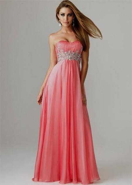 beautiful peach prom dresses