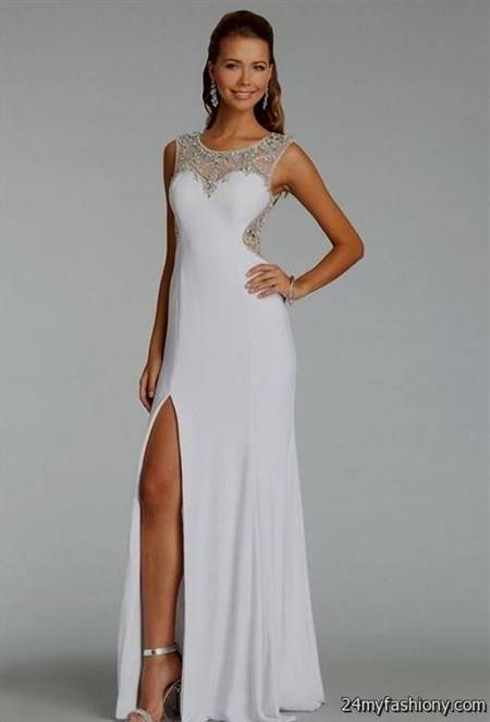 beautiful white prom dresses