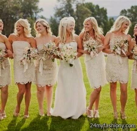 beige lace bridesmaid dresses