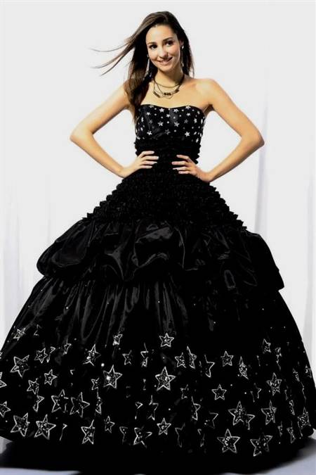 black and dark red ball gowns