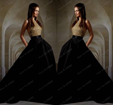 black and gold ball gowns