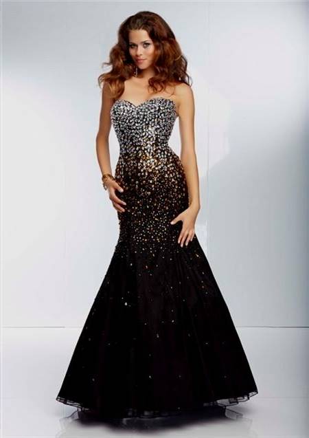 black and gold high low prom dress