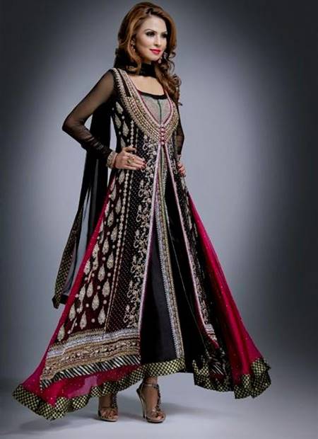 black and gold pakistani dress