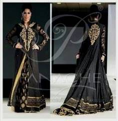 black and gold pakistani dress