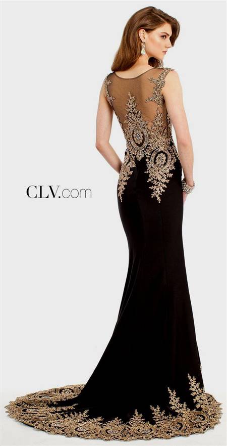 black and gold prom dress