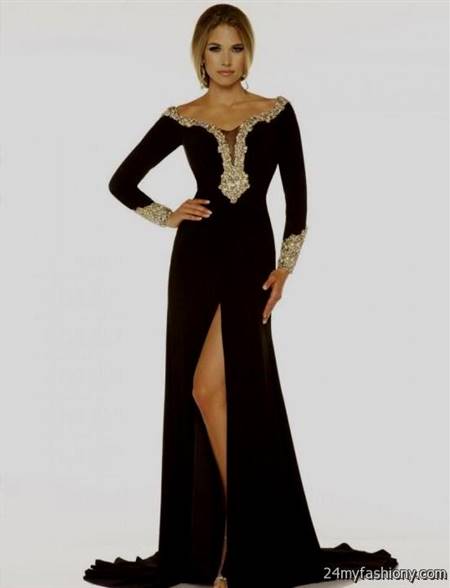 black and gold prom dresses