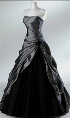 black and gray wedding dresses
