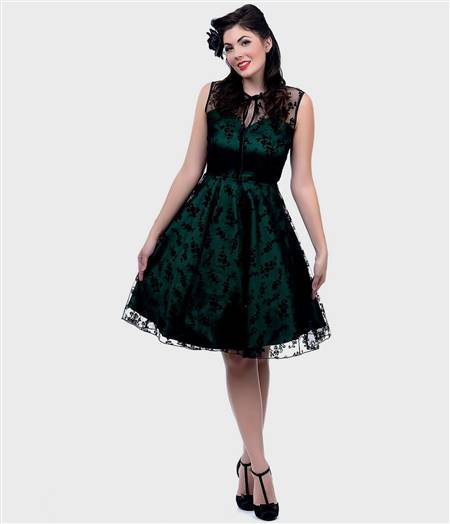 black and green cocktail dress