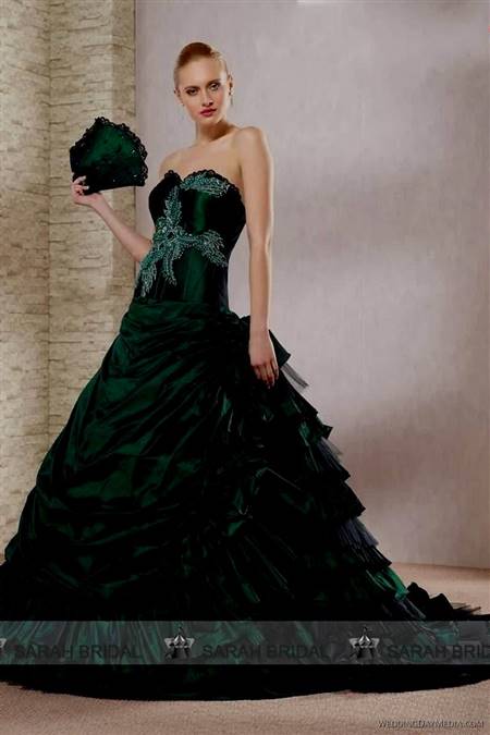black and green wedding dresses