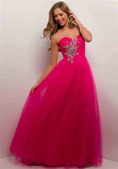 black and hot pink prom dress