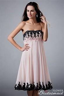 black and light pink dress
