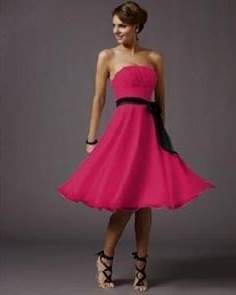 black and pink bridesmaid dress