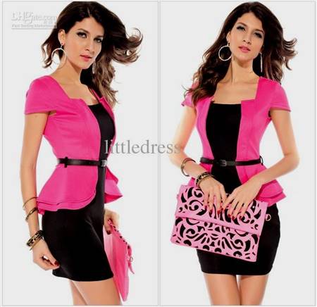 black and pink casual dress