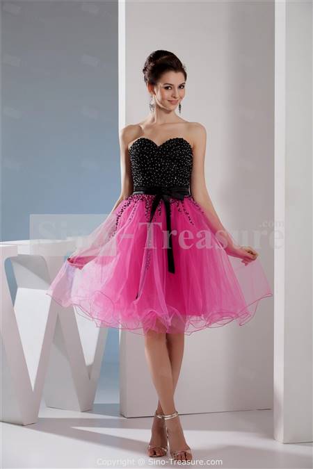 black and pink cocktail dress for prom