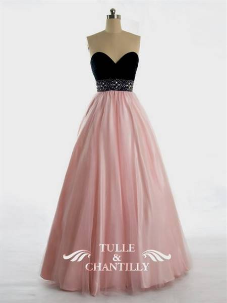 black and pink gown for prom