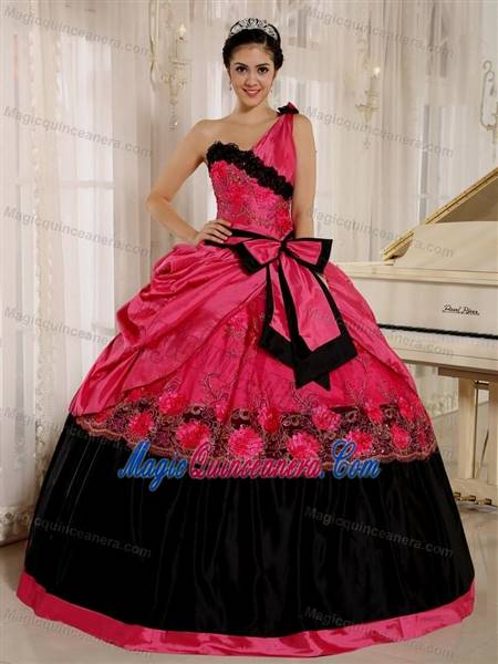 black and pink gowns with sleeves