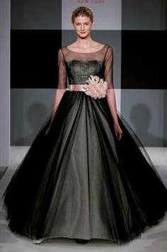 black and pink gowns with sleeves