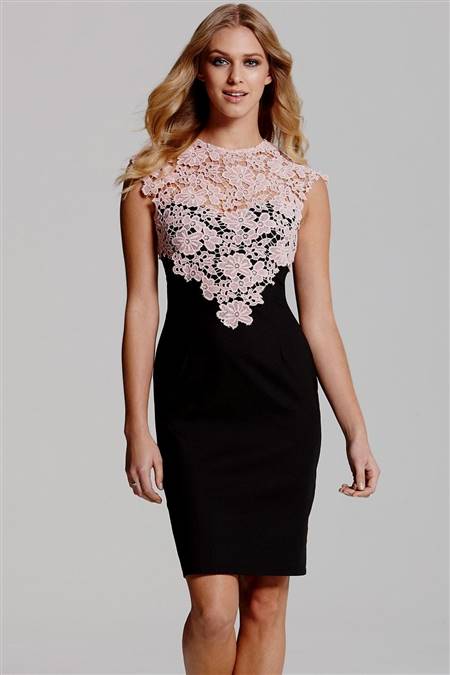black and pink lace dress