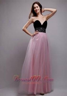 black and pink prom dress