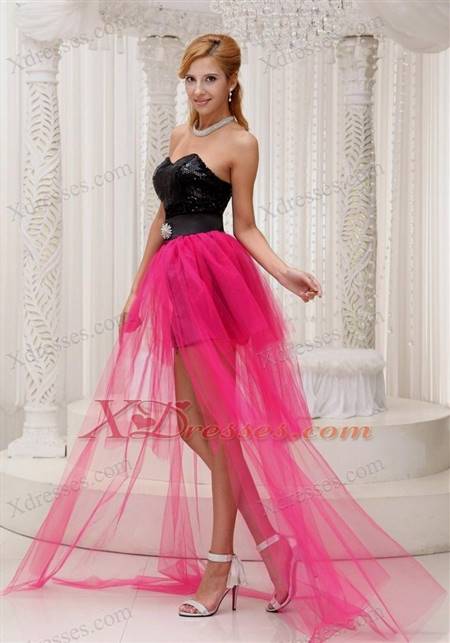 black and pink prom dresses