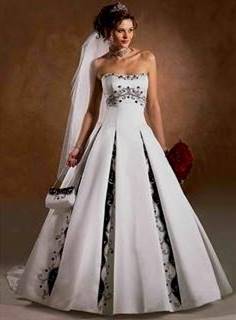 black and purple and white wedding dresses