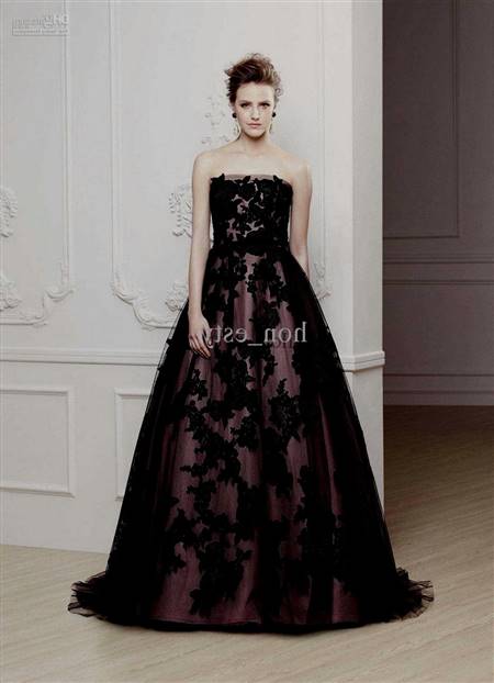 black and purple lace wedding dresses