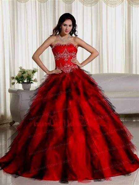 black and red ball gown