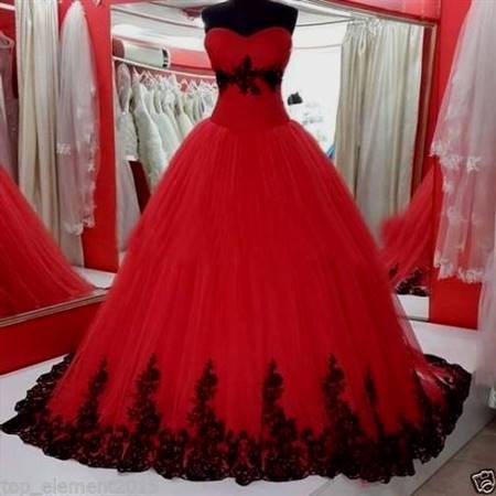 black and red ball gown dresses