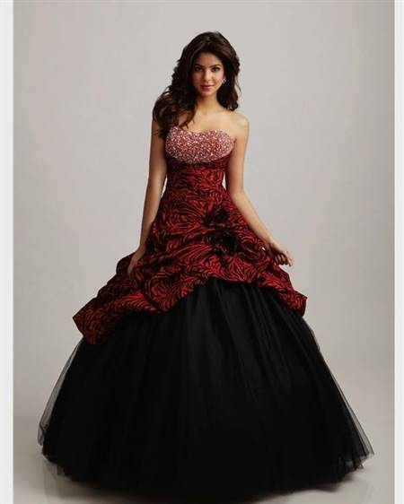 black and red ball gowns