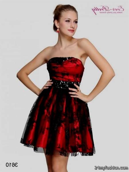 black and red cocktail dresses
