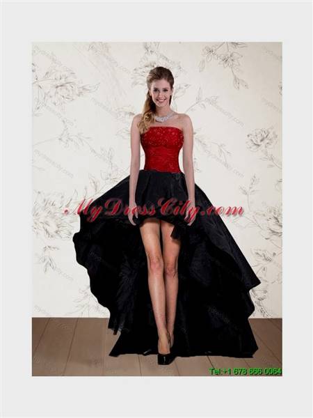 black and red cocktail prom dress