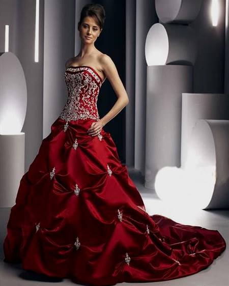 black and red corset wedding dress