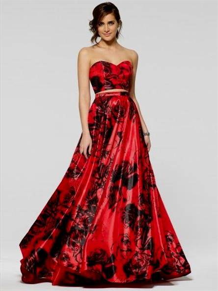 black and red evening gown