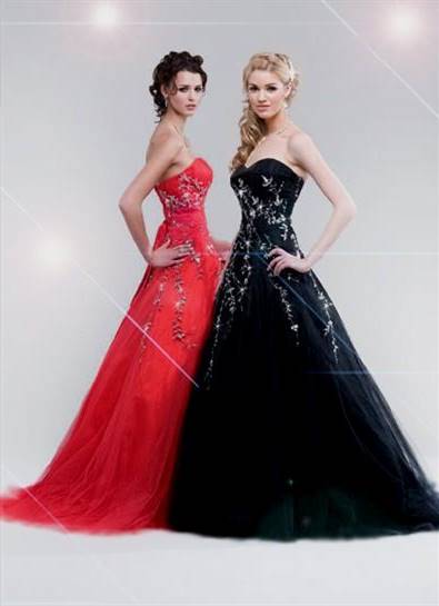 black and red gown for prom