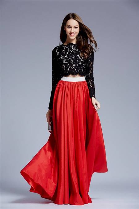 black and red gowns with sleeves