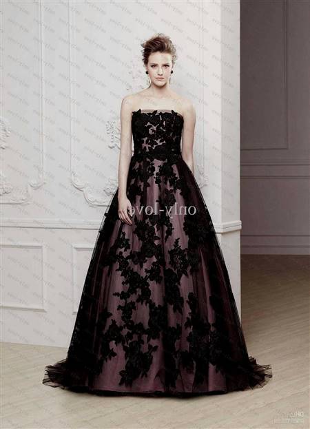 black and red lace wedding dress