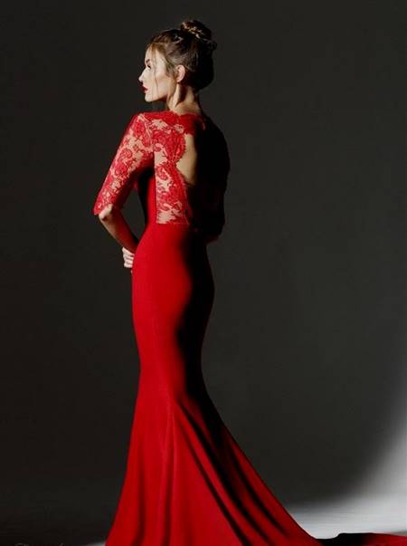 black and red lace wedding dresses