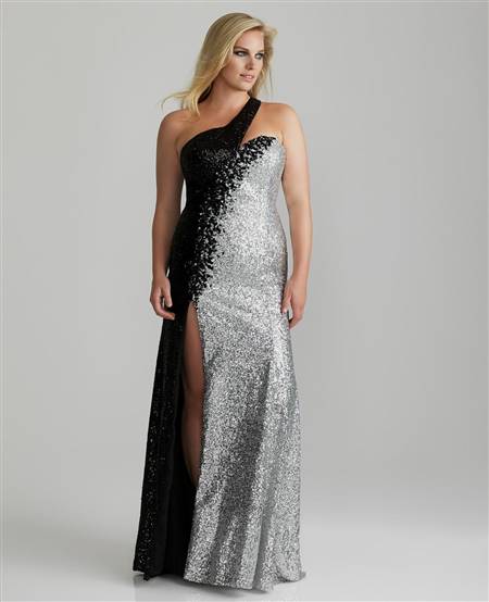 black and silver dresses plus size