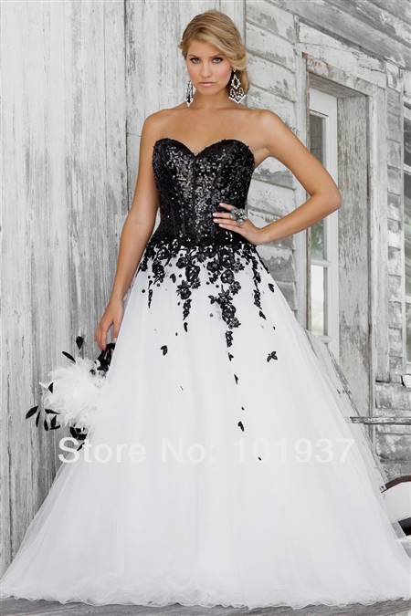 black and white ball gown