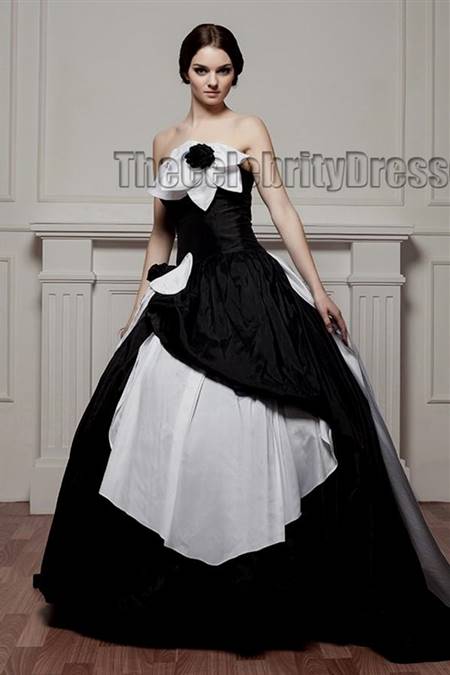 black and white ball gown wedding dresses