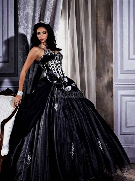 black and white ball gowns plus size
