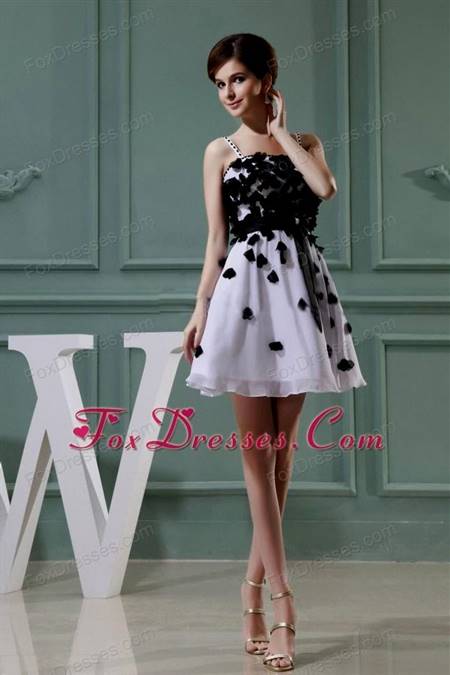 black and white cocktail dress