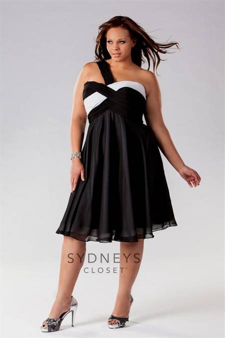 black and white cocktail dresses plus size
