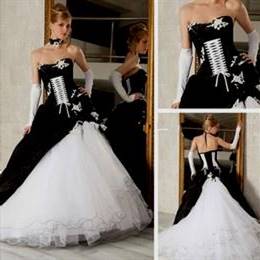 black and white corset wedding dress