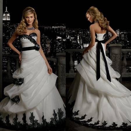 black and white gothic wedding dress