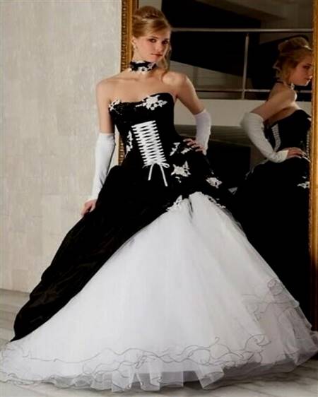 black and white gothic wedding dress