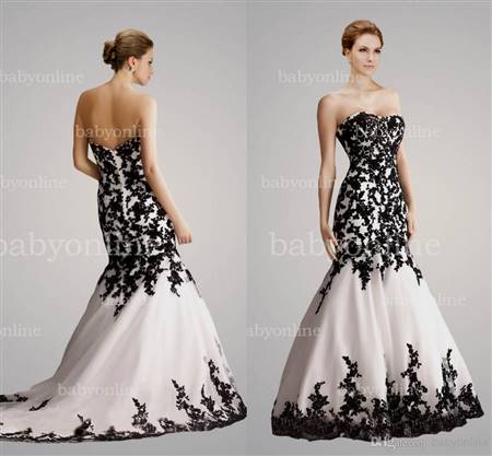 black and white gowns with laces